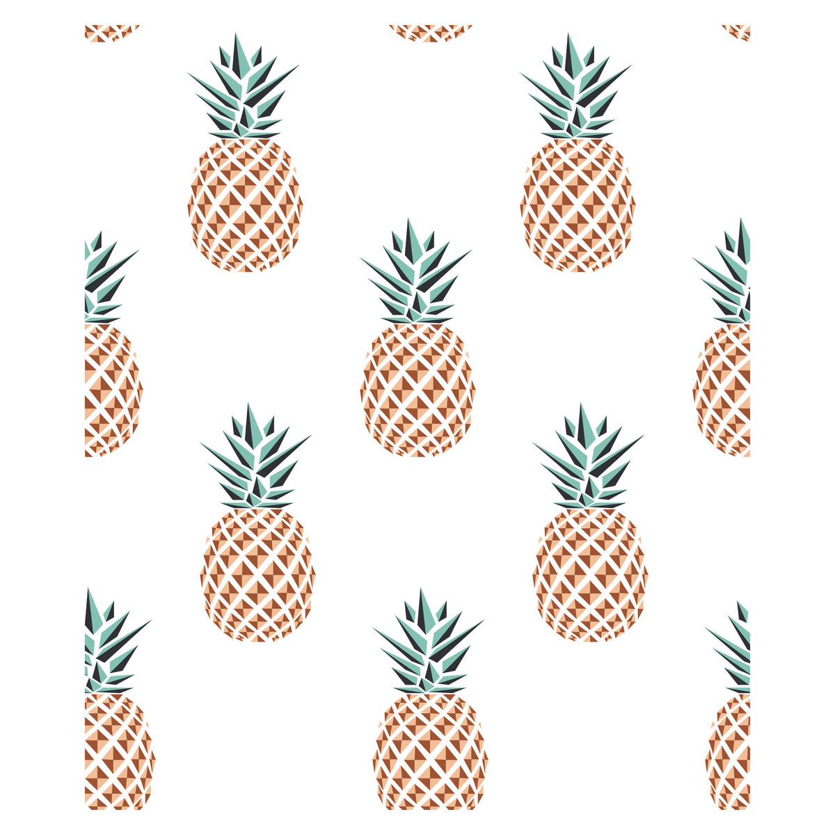 Printed Poplin Short Sleeve Button Up Shirt | Pineapples