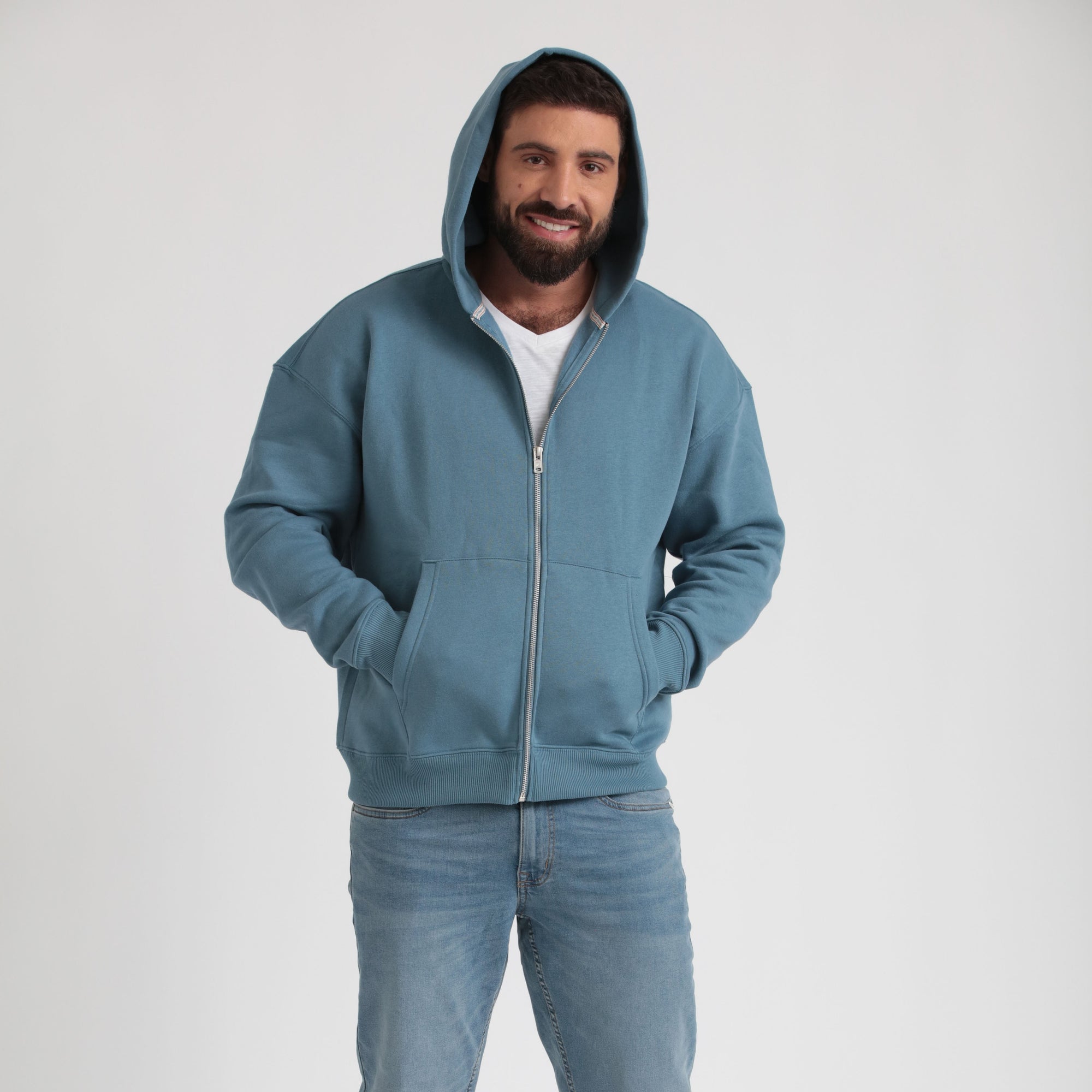 Long Sleeve Fleece Zip Up Hoodie Free Planet - Main Image