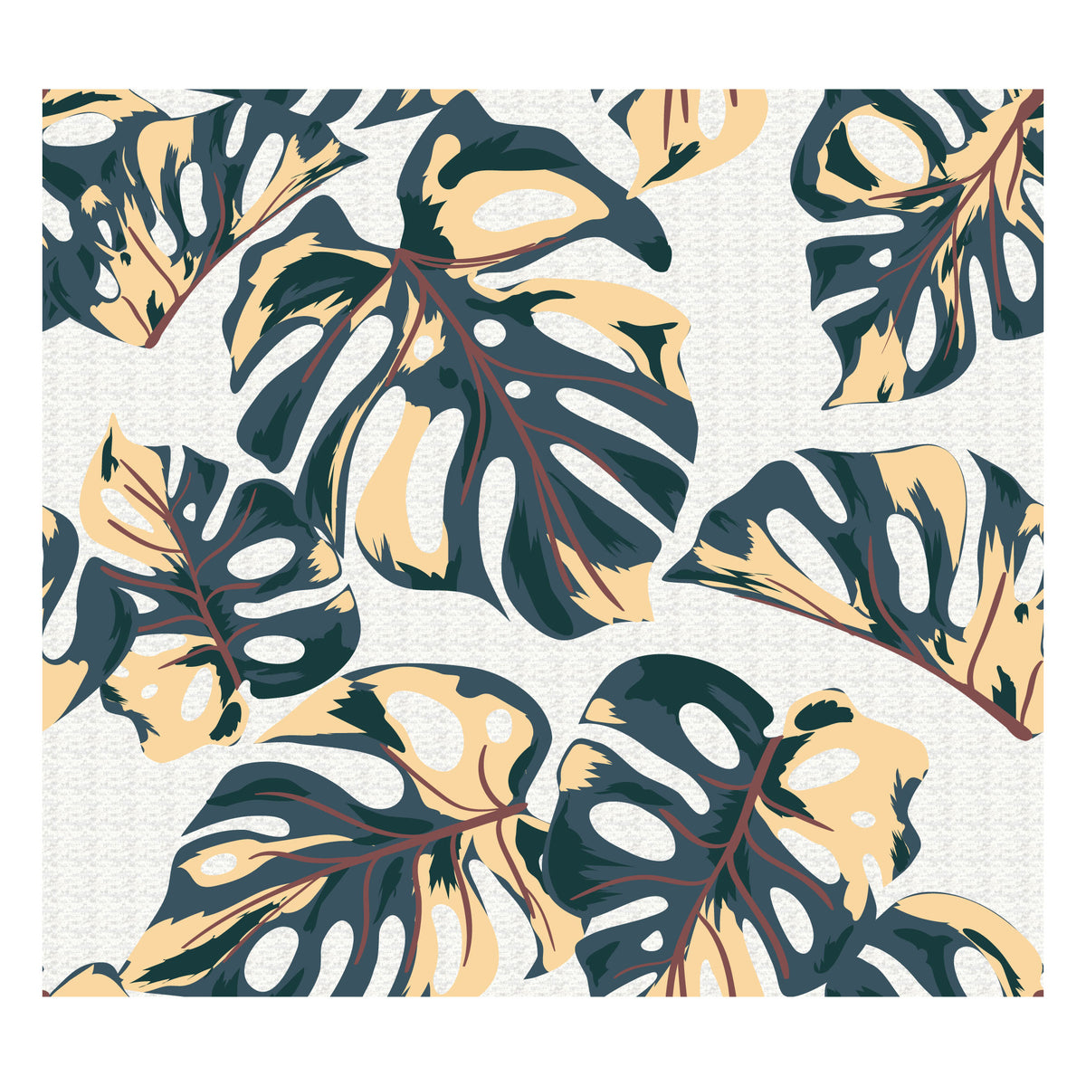 Organic Heather Short Sleeve Printed Crew Neck Tee | Tropical Leaf