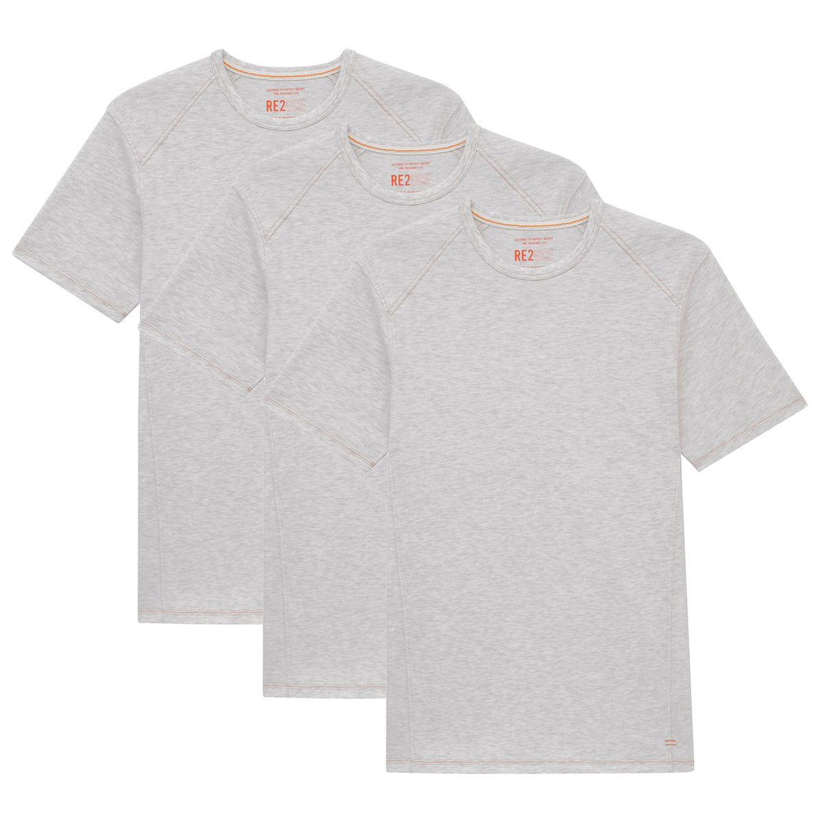 All Oatmeal Heather Organic Crew Neck 3 Pack