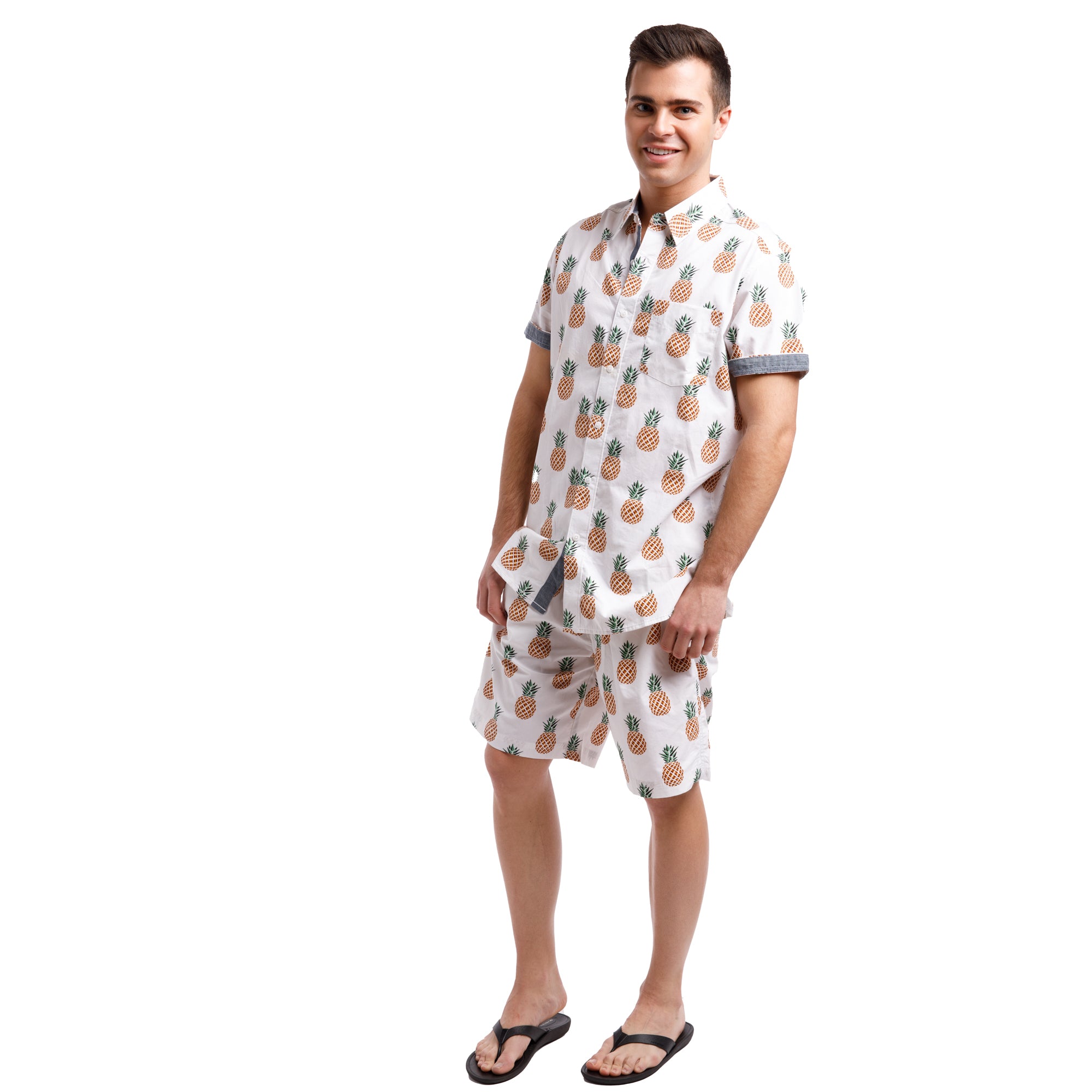 Printed Stretch Short Sleeve Crew Neck Tee | Flamingo Paradise