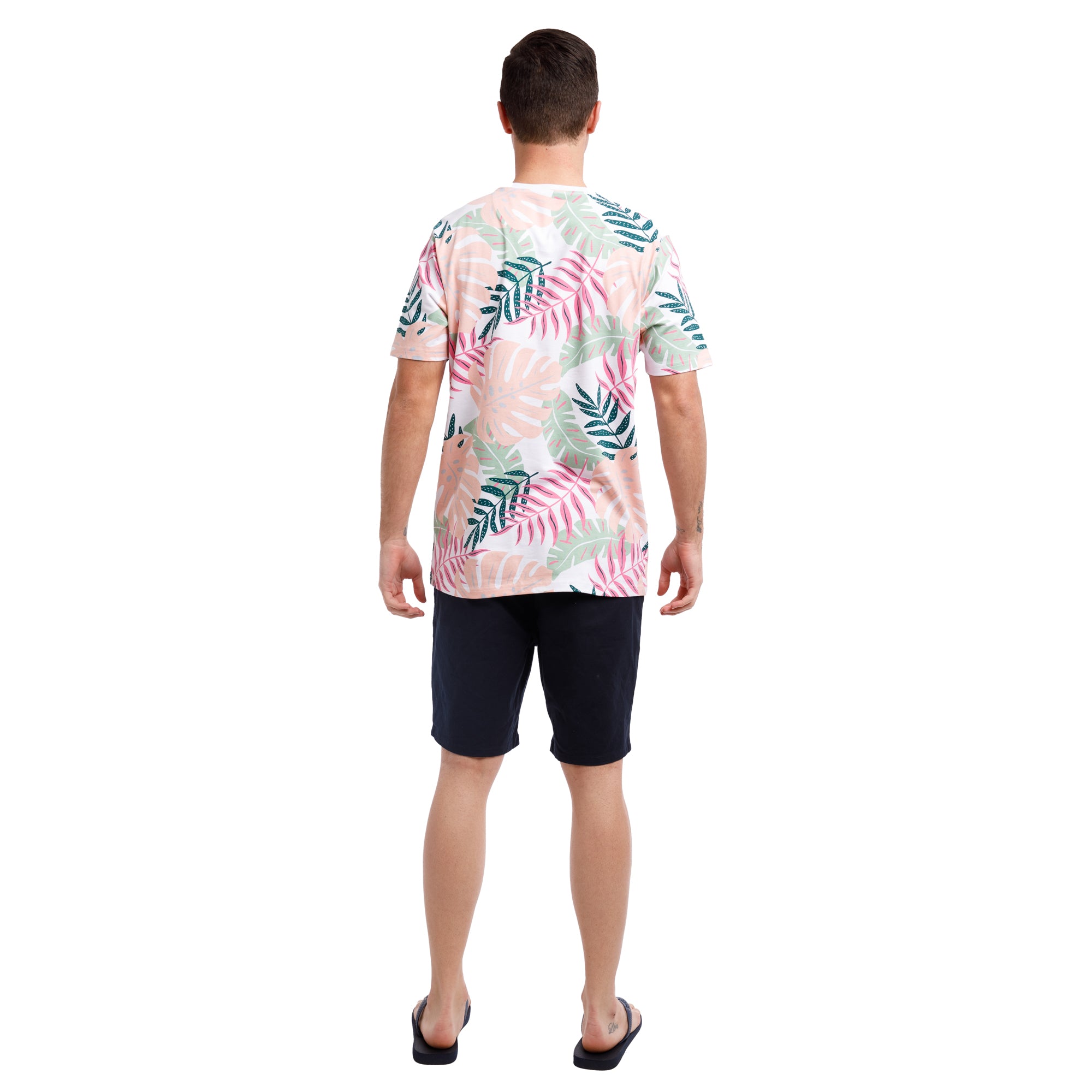 Printed Stretch Short Sleeve Crew Neck Tee | Tropical Forest