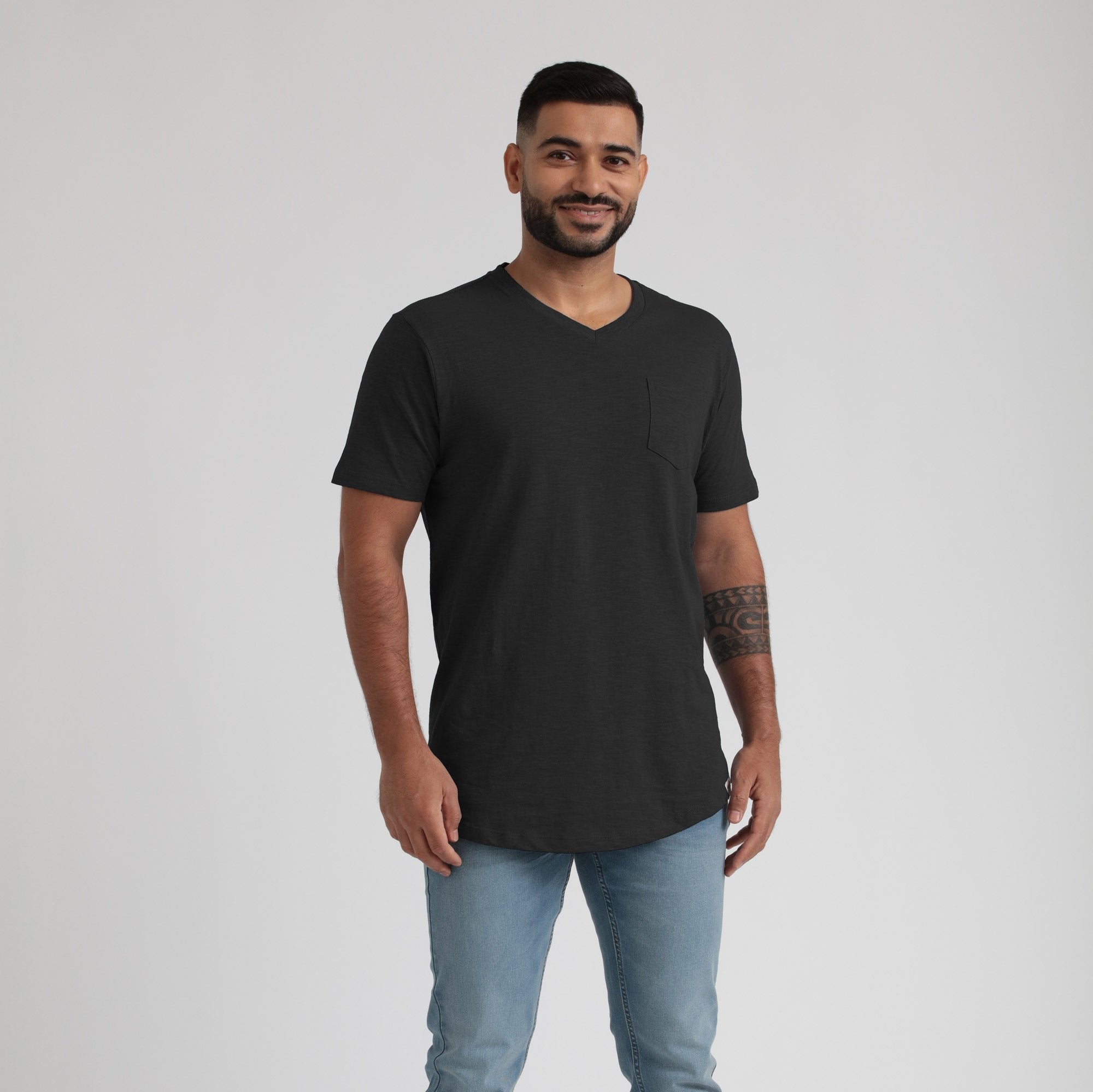 plunge neck t shirt