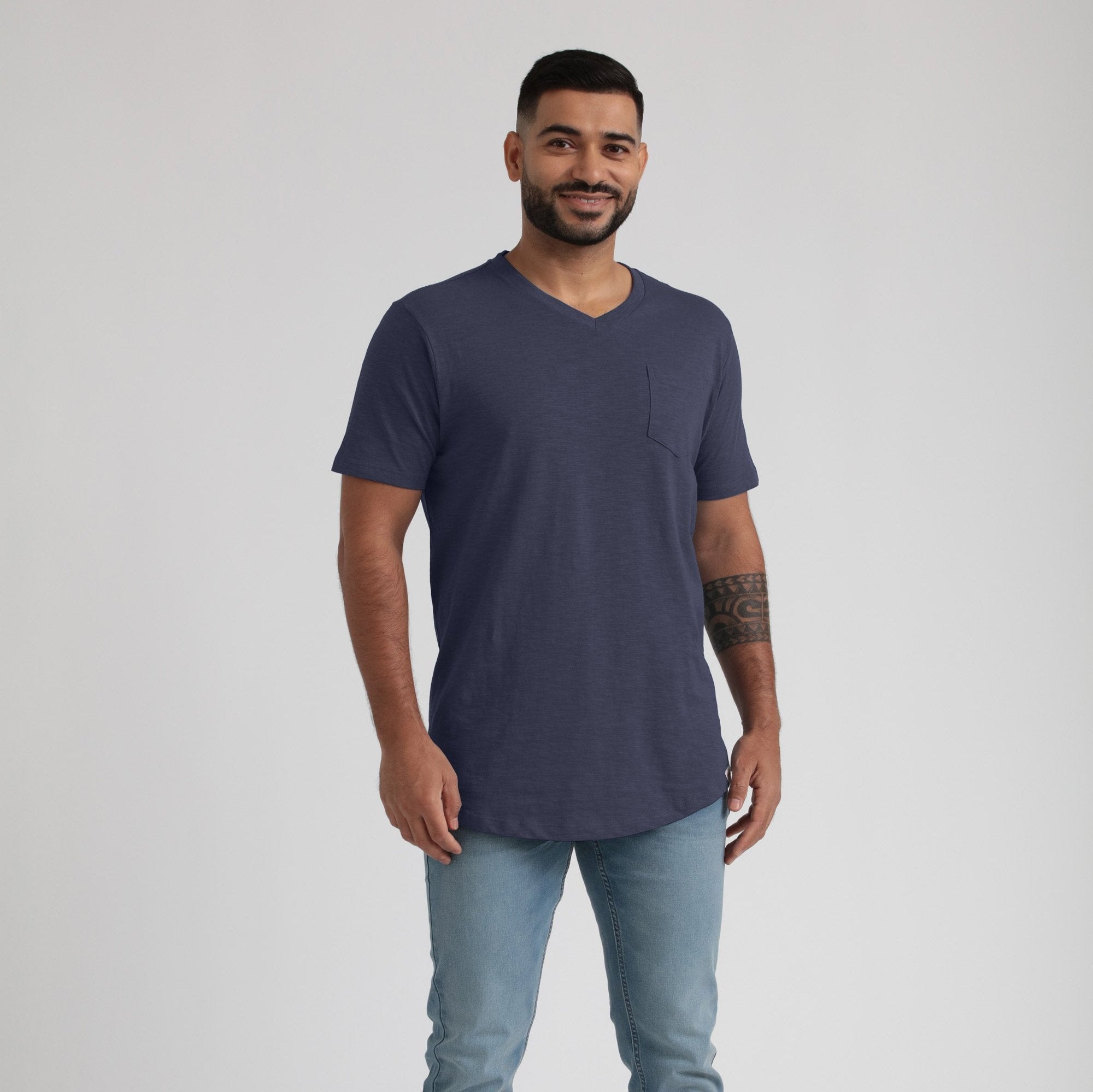 Organic Slub Pocket V-Neck Tee