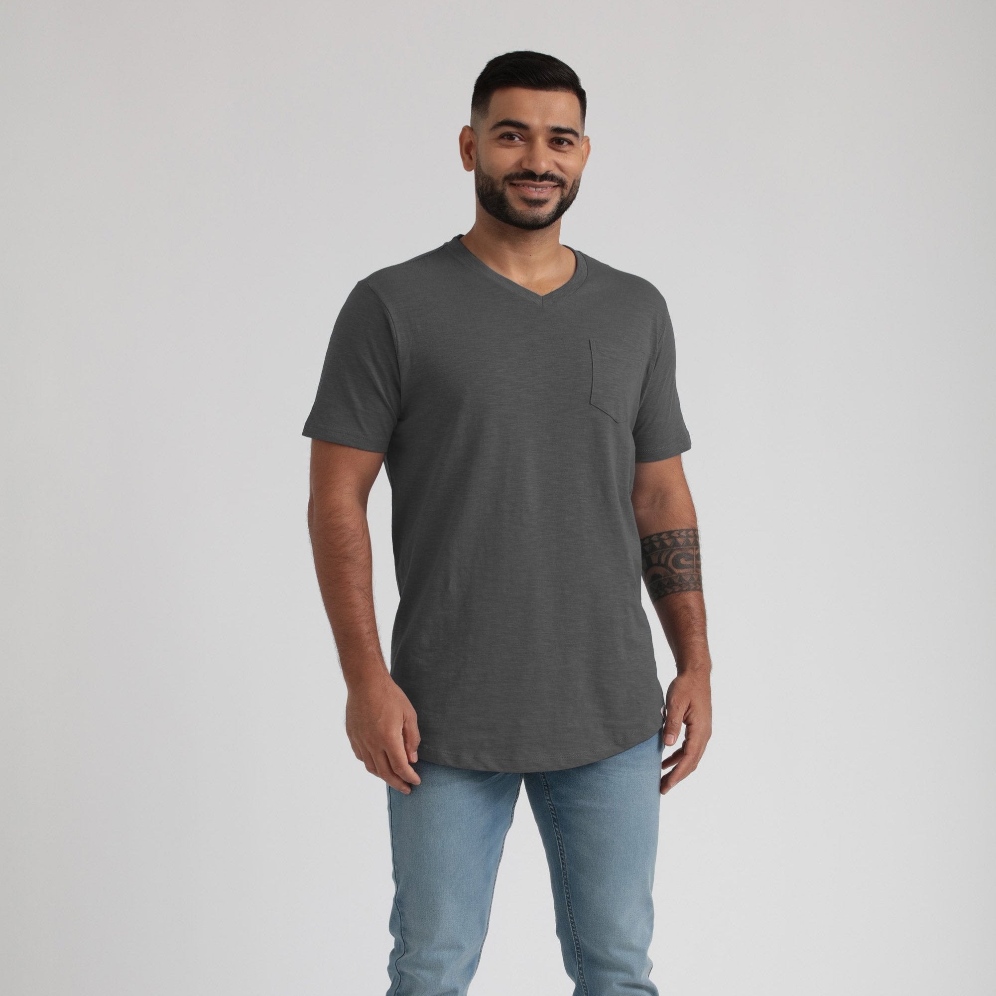 Organic Slub Pocket V-Neck Tee