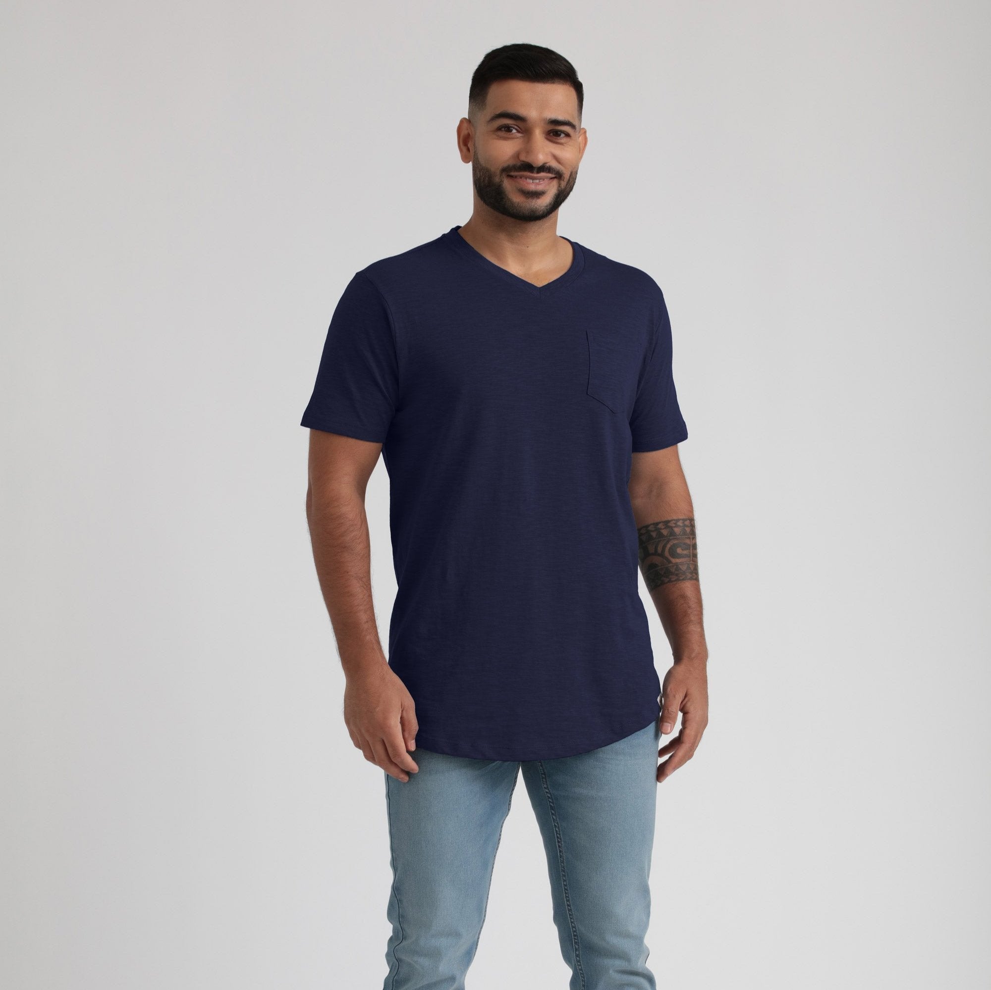 Organic Slub Pocket V-Neck Tee