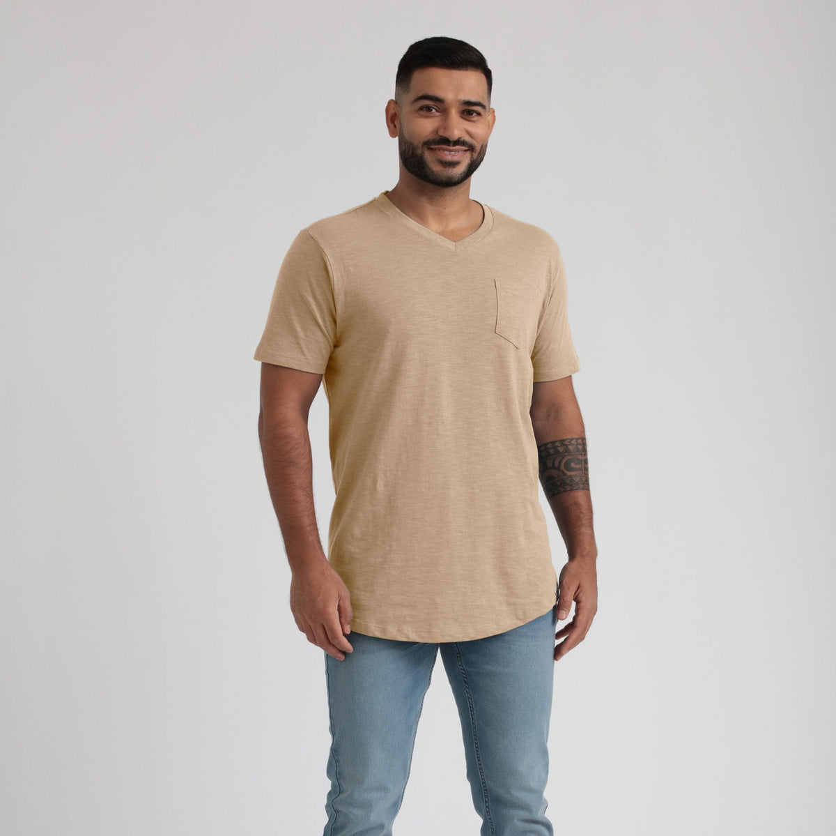 Organic Slub Pocket V-Neck Tee