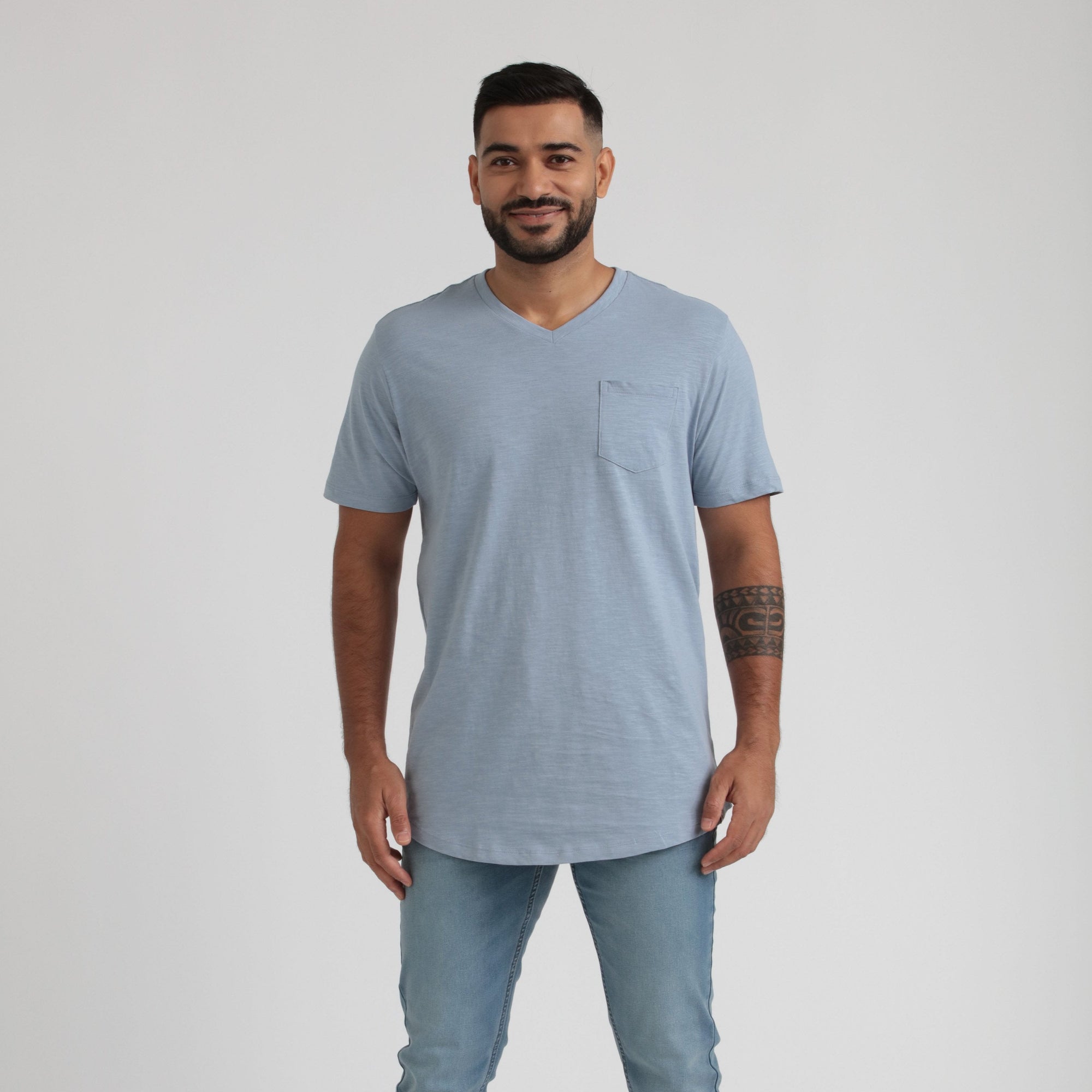 Organic Slub Pocket V-Neck Tee