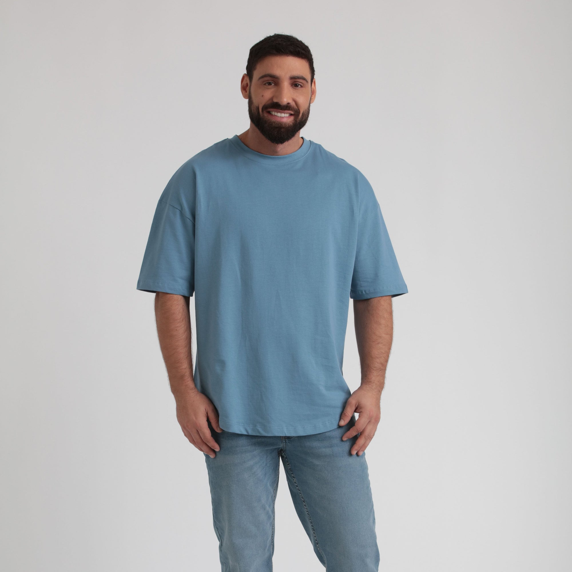 Relaxed Fit Terry Crew Neck Tee