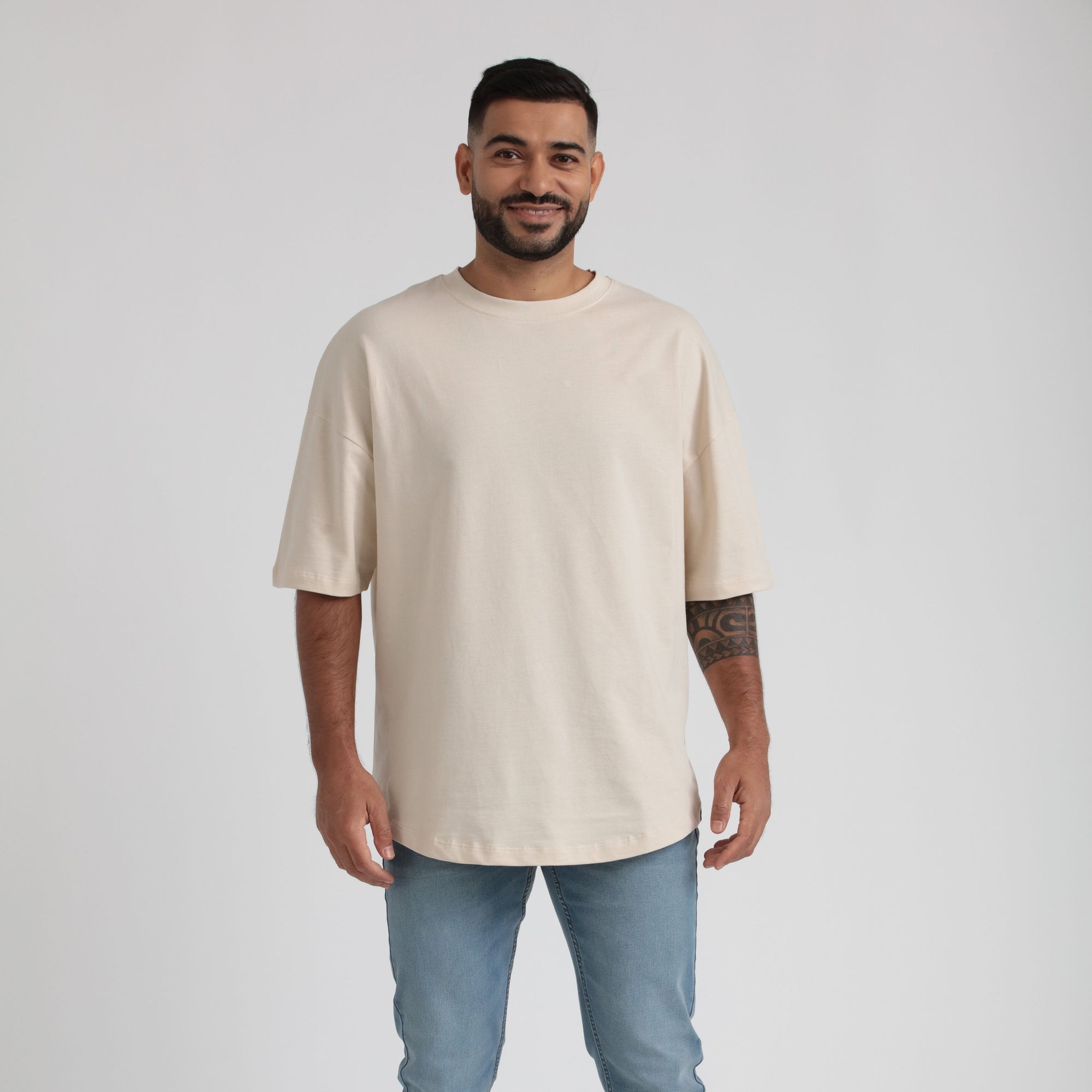 Relaxed Fit Terry Crew Neck Tee