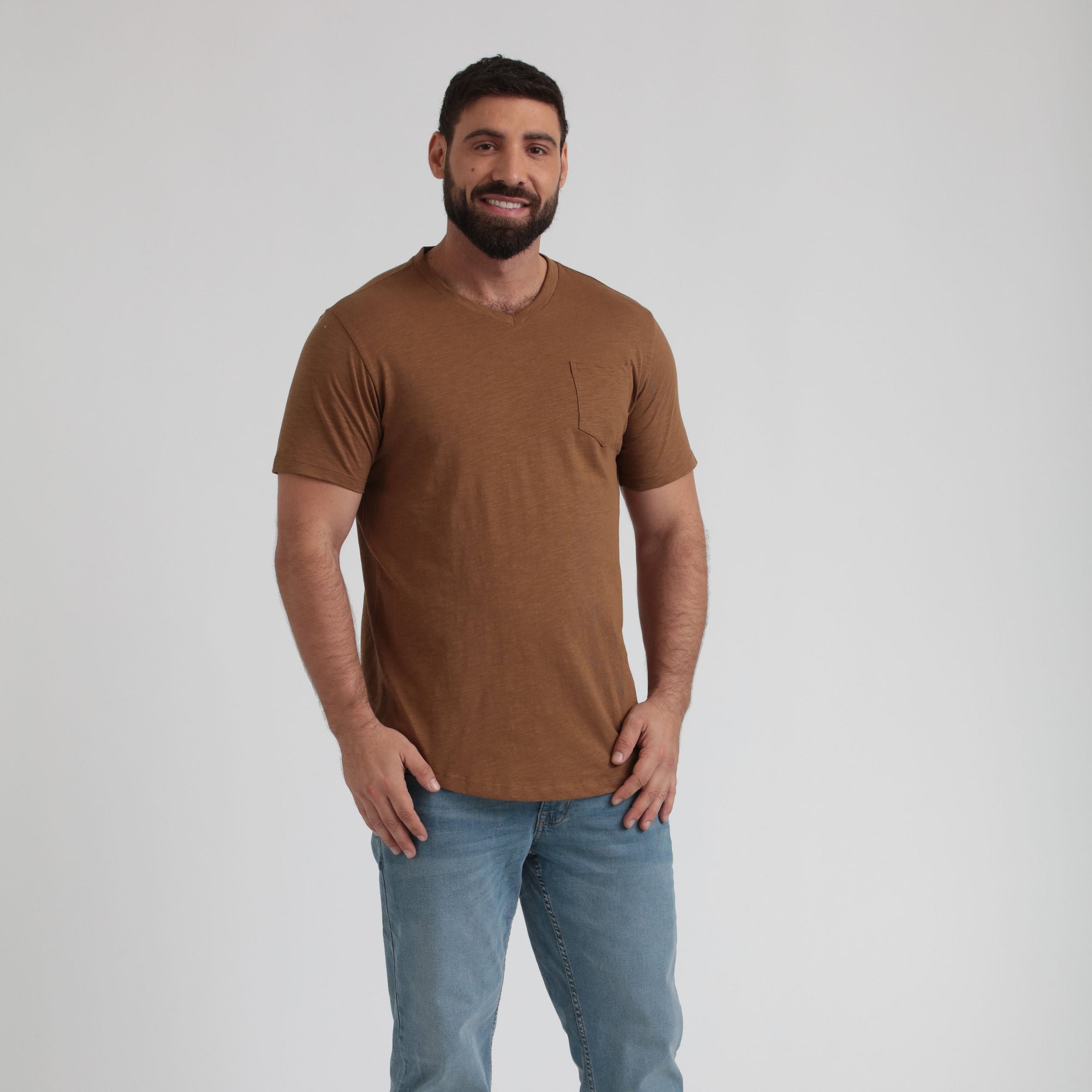 Organic Slub Pocket V-Neck Tee