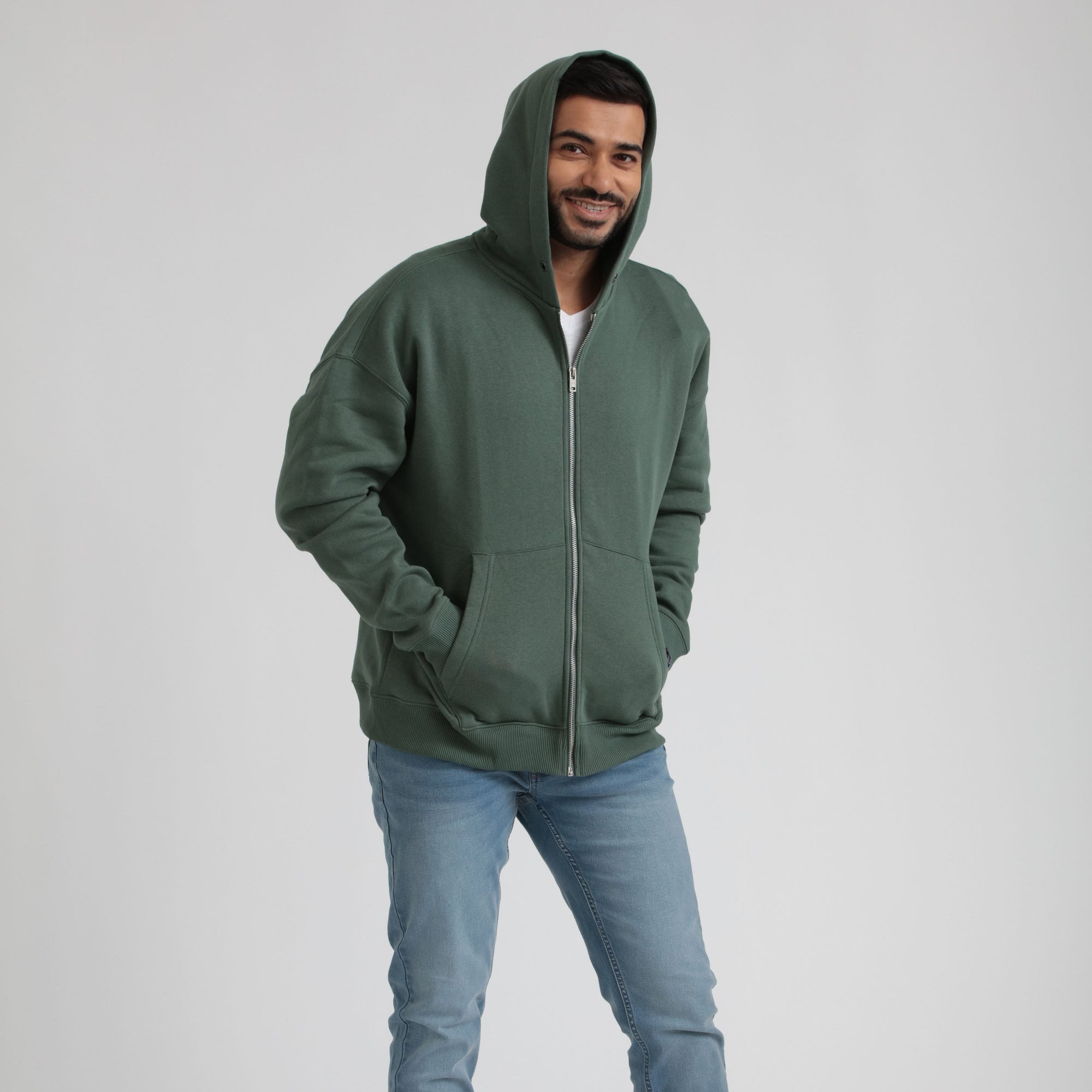 Long Sleeve Fleece Zip Up Hoodie