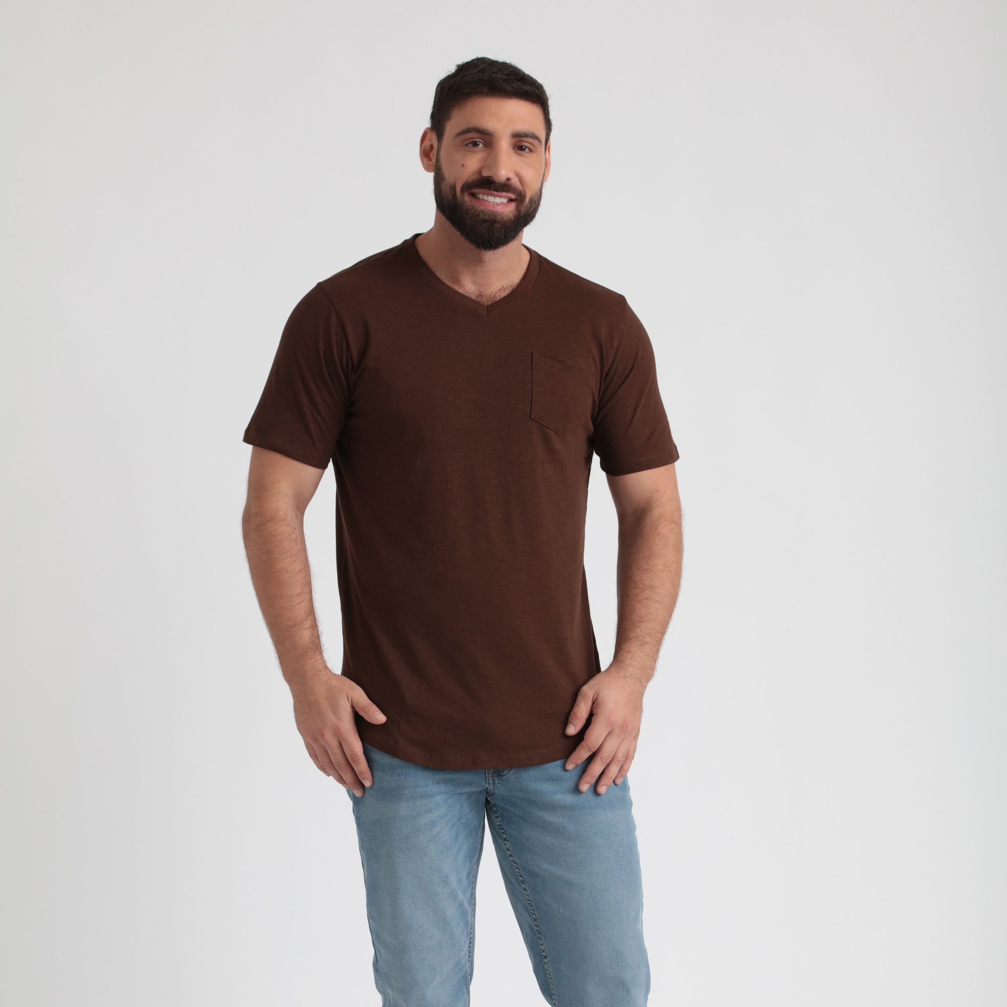 Organic Slub Pocket V-Neck Tee