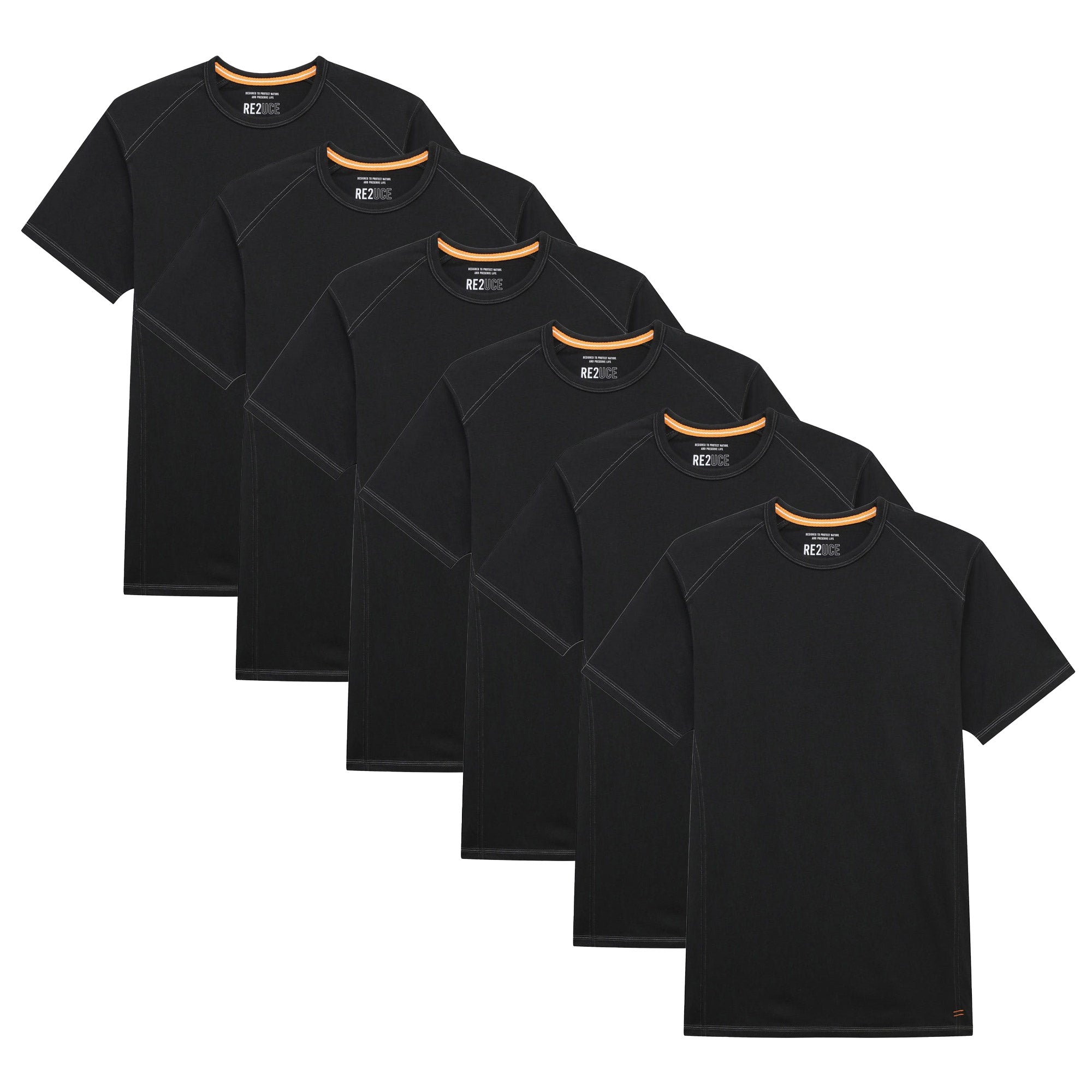 All Black Organic Crew Neck 6 Pack