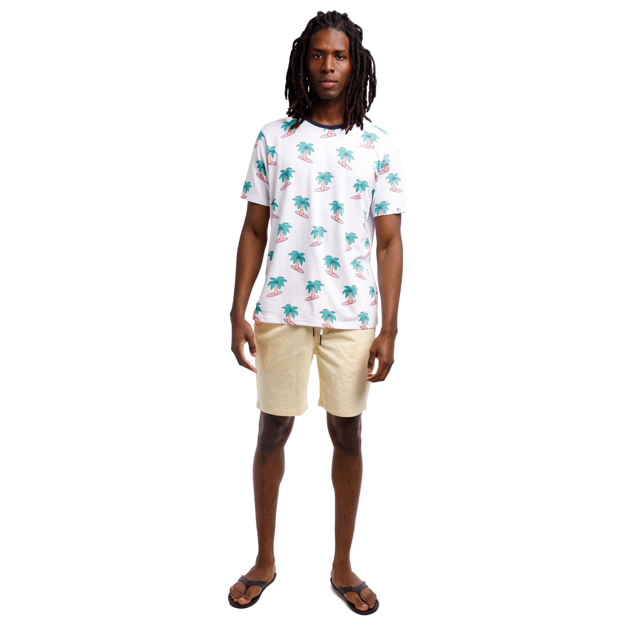 Printed Stretch Short Sleeve Crew Neck Tee | Palms Surf