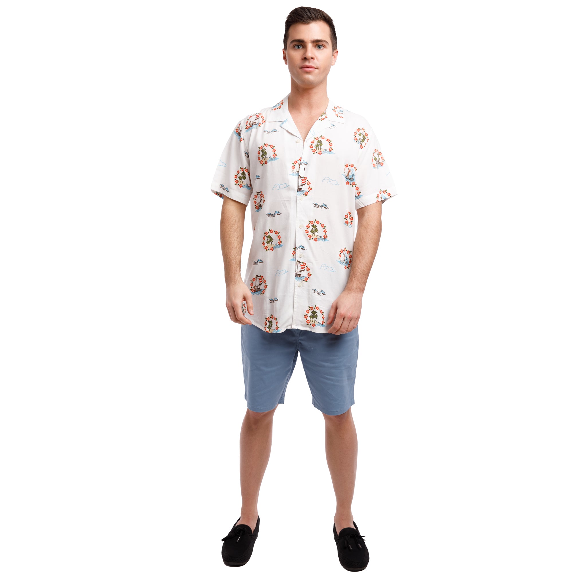 HUGS IDEA Big & Tall Hawaiian Shirts - Classic Fit Short Sleeve Aloha Shirts For Men